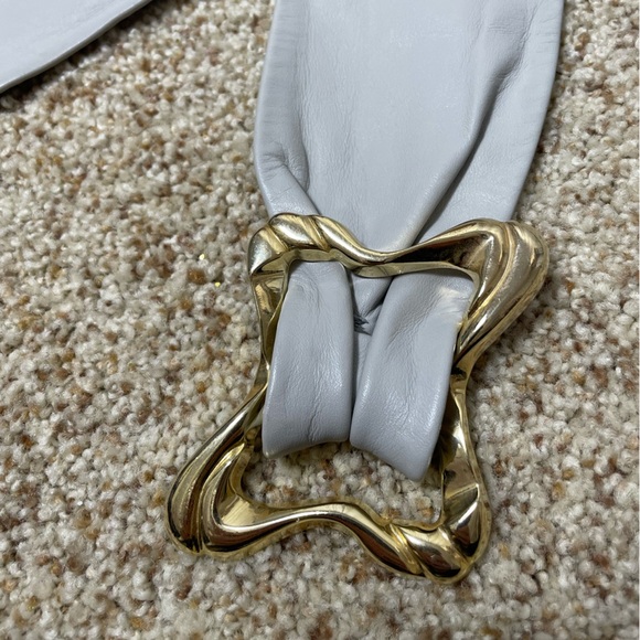 Vintage Genuine Leather and Brass Belt Size - Picture 4 of 6